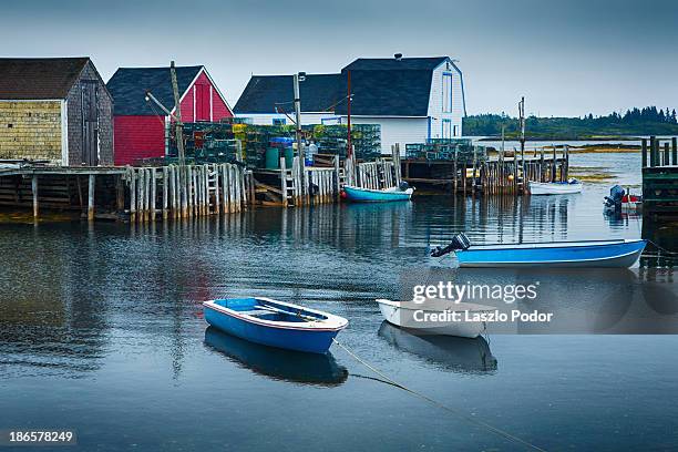 boats - blue rocks nova scotia stock pictures, royalty-free photos & images