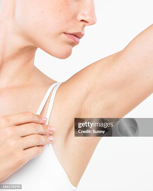 woman's underarm armpit ala - armpit stock-fotos und bilder