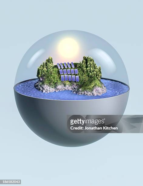 model island solar power - zonne eiland stockfoto's en -beelden