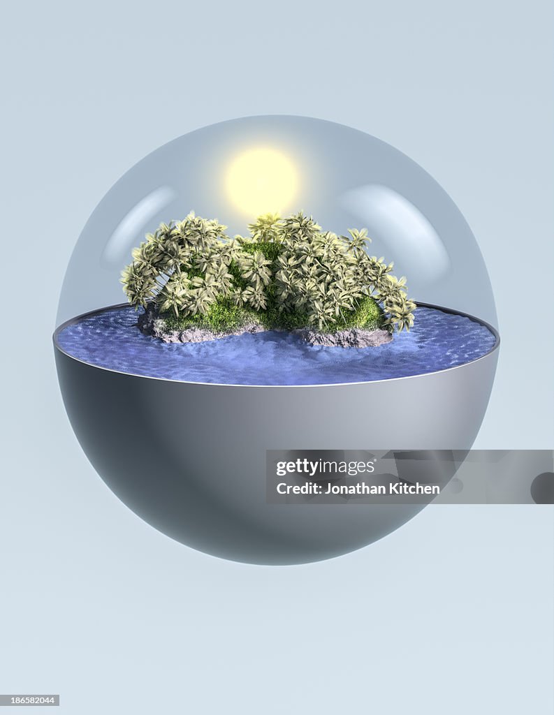 Model Island in a sphere