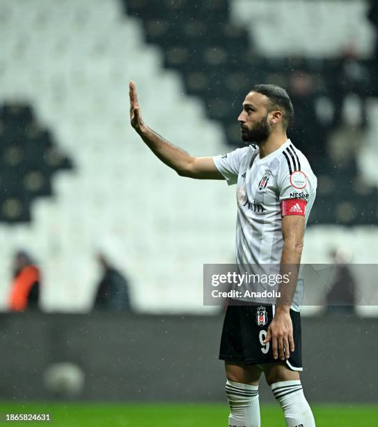 Cenk Tosun&nbsp; of Besiktas reacts after drawing with their opponent Corendon Alayanspor during the Turkish Super Lig week 17 football match between...