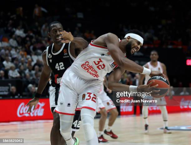 Brandon Davies, #32 of Valencia Basket in action during the Turkish Airlines EuroLeague Regular Season Round 16 match between Valencia Basket and...