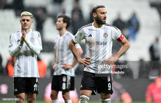 Cenk Tosun and Milot Rashica of Besiktas react after the Turkish Super Lig week 17 football match between Besiktas and Corendon Alanyaspor at Tupras...