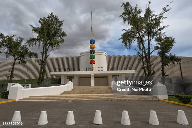 View of the main entrance to the Estadio Olímpico Ignacio Zaragoza , on December 10 in Puebla, Puebla State, Mexico.