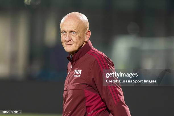 Pierluigi Collina during the Saudi Legends and World Legends match at Al Ahli Sports Club on December 21, 2023 in Jeddah, Saudi Arabia.