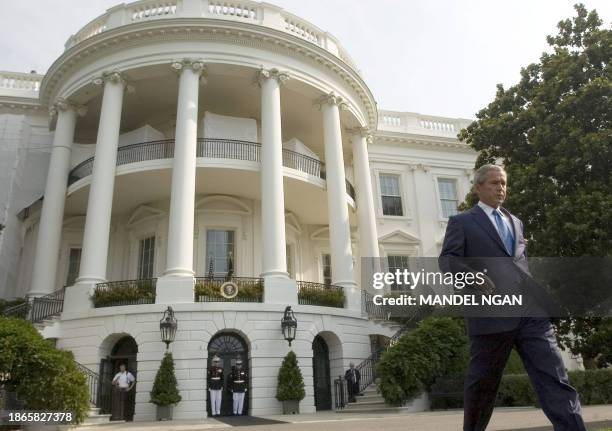 President George W. Bush arrives for the signing of H.R. 9, the Fannie Lou Hamer, Rosa Parks, and Coretta Scott King Voting Rights Act...