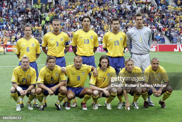 June 18: Swedish Team Group before the UEFA Euro 2004 match between Italy and Sweden at Dragao Stadium on June 18, 2004 in Porto, Portugal.