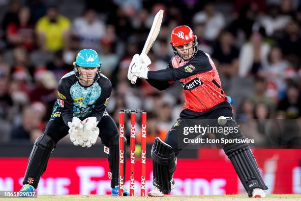 Melbourne Renegades player Jonathan Wells bats during KFC Big Bash League T20 match between Melbourne Renegades and Brisbane Heat at the Marvel...