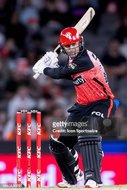 Melbourne Renegades player Jonathan Wells bats during KFC Big Bash League T20 match between Melbourne Renegades and Brisbane Heat at the Marvel...