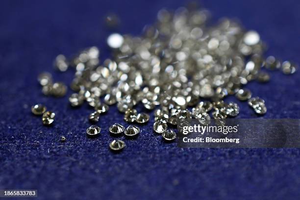 Diamonds at a workshop in Surat, Gujarat, India, on Thursday, Dec. 21, 2023. Surat continued to grow as a diamond manufacturing hub, with migrants...