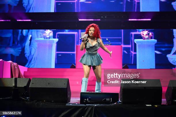 Nicki Minaj performs onstage during iHeartRadio Y100's Jingle Ball 2023 at Amerant Bank Arena on December 16, 2023 in Miami, Florida.