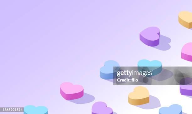 love heart 3d background - candy heart stock illustrations