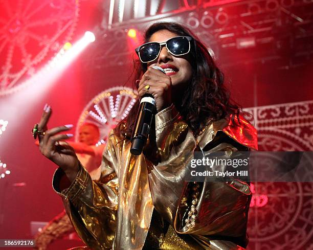 Performs in celebration of her new album "Matangi" at Terminal 5 on November 1, 2013 in New York City.