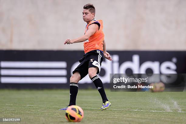 Adryan in action during Flamengo training session at Ninho do Urubu on November 1, 2013 in Rio de Janeiro, Brazil.