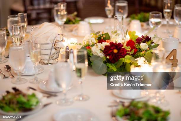 table number four set for dinner - gala table stock pictures, royalty-free photos & images