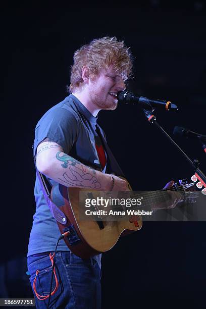 Ed Sheeran performs a sold-out show at Madison Square Garden Arena on November 1, 2013 in New York City.