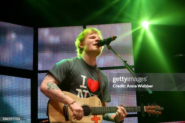 Ed Sheeran performs a sold-out show at Madison Square Garden Arena on November 1, 2013 in New York City.