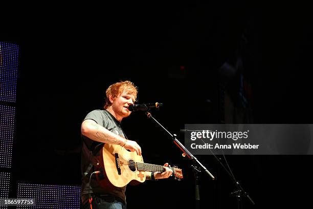 Ed Sheeran performs a sold-out show at Madison Square Garden Arena on November 1, 2013 in New York City.
