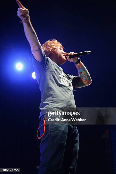 Ed Sheeran performs a sold-out show at Madison Square Garden Arena on November 1, 2013 in New York City.