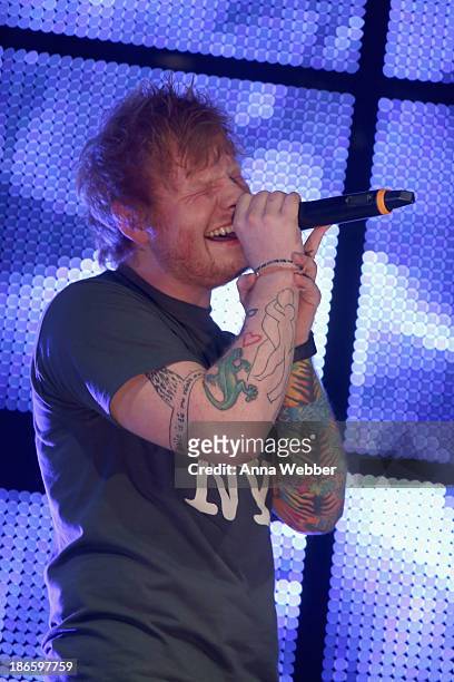Ed Sheeran performs a sold-out show at Madison Square Garden Arena on November 1, 2013 in New York City.