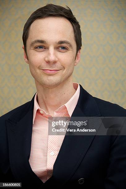 Jim Parsons at "The Big Bang Theory" Press Conference at the Four Seasons Hotel on October 30, 2013 in Beverly Hills.