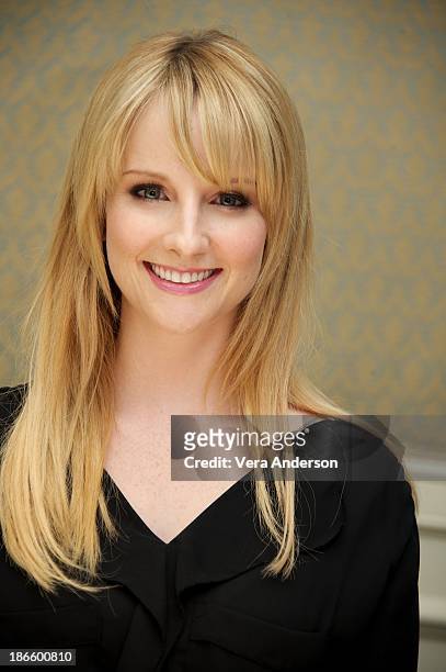 Melissa Rauch at "The Big Bang Theory" Press Conference at the Four Seasons Hotel on October 30, 2013 in Beverly Hills.