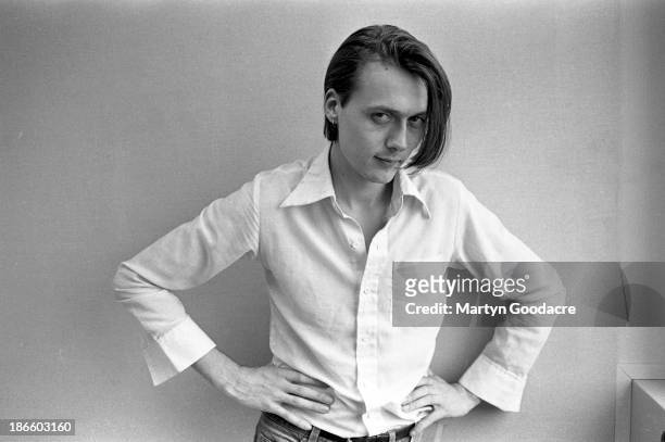 Suede singer Brett Anderson poses for a portrait at the NME offices in London , United Kingdom, 1993.