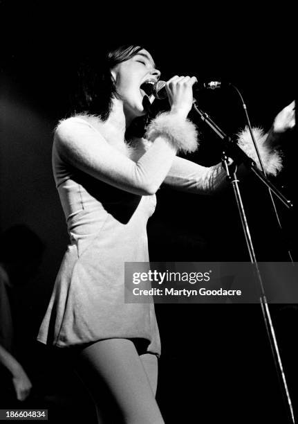 Bjork performs on stage with The Sugarcubes in Paris , France, 1990.