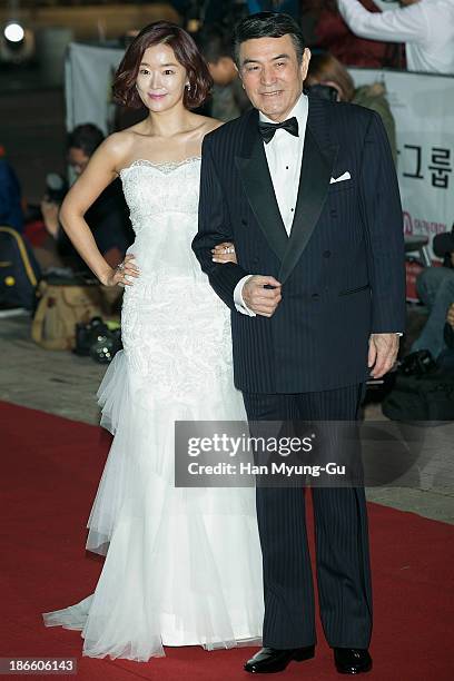 South Korean actors Jung Jae-Hyun and Namgung Won attend the 50th Daejong Film Awards at KBS Hall on November 1, 2013 in Seoul, South Korea.