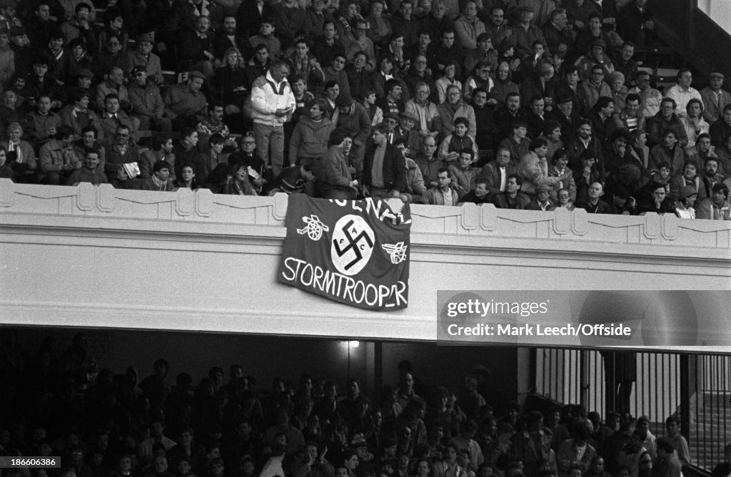 Swastika banner at Arsenal v Tottenham 1987