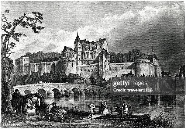 castle of amboise - loire valley 幅插畫檔、美工圖案、卡通及圖標