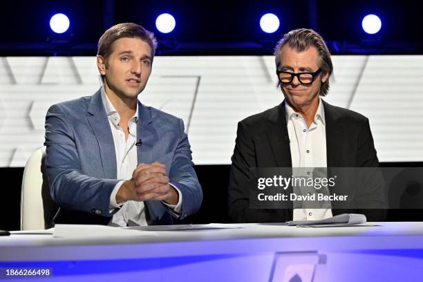 Poker commentators Tony Dunst and Vincent Van Patten attend the World Poker Tour x Daniel Arsham Celebrity Invitational at Wynn Las Vegas on December...