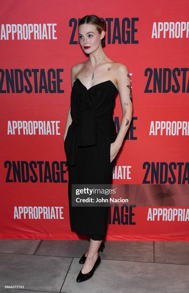 Elle Fanning attends the "Appropriate" Broadway opening night... News
