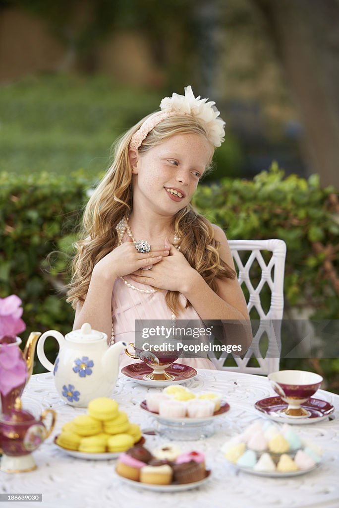 Hosting a pretend tea party