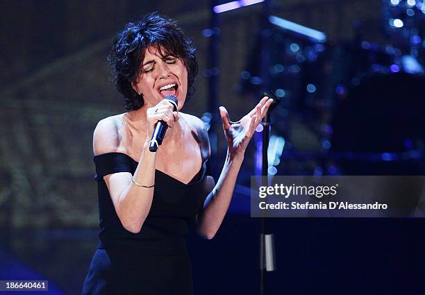 Singer Giorgia performs at 'Che Tempo Che Fa' TV Show on November 2, 2013 in Milan, Italy.