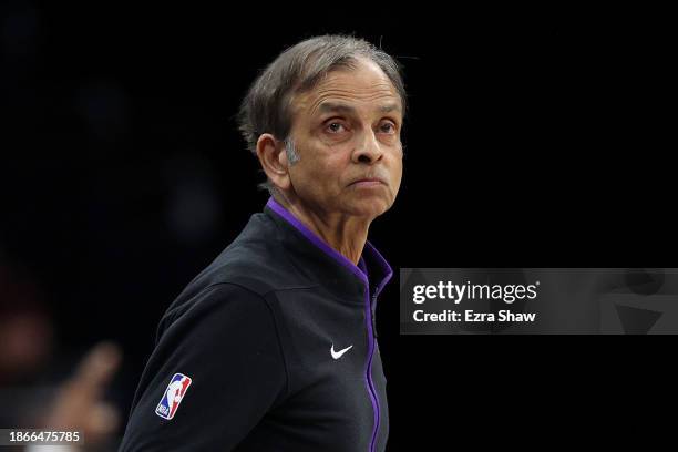 Sacramento Kings owner Vivek Ranadive watches his team play against the Brooklyn Nets in the second half at Golden 1 Center on December 11, 2023 in...
