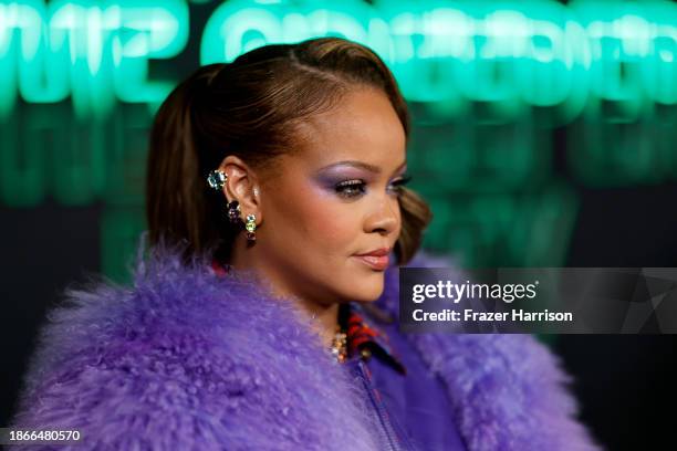 Rihanna attends the FENTY x PUMA Sneaker Launch Party at NeueHouse Los Angeles on December 18, 2023 in Hollywood, California.