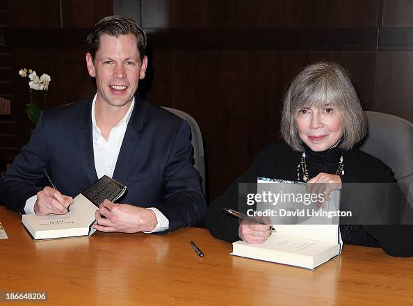 Christopher Rice Minnie Author Christopher Rice and mother author Anne Rice attend a signing ...