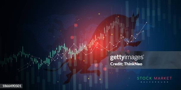 bullish market trend concept background - stock price stock illustrations
