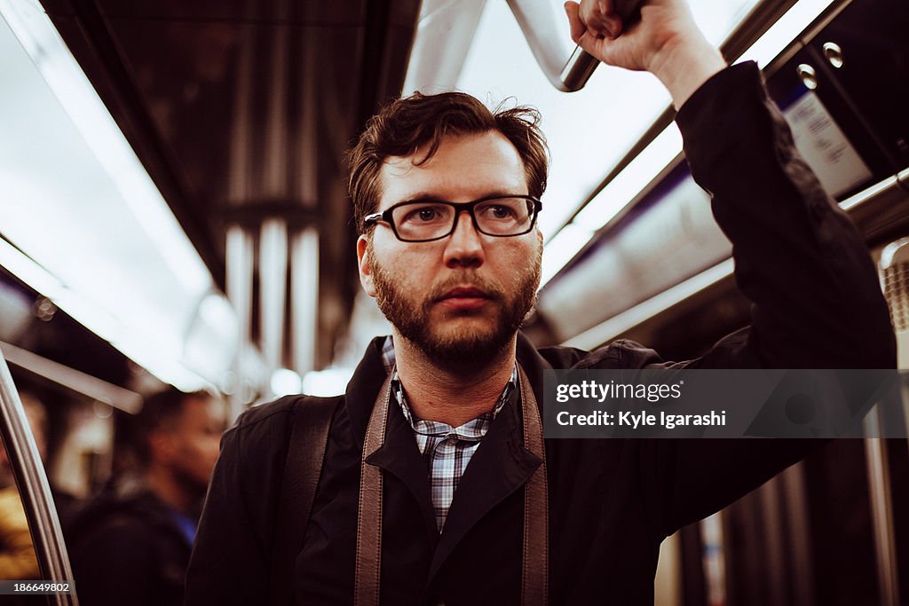 Young Man on the Paris Metro