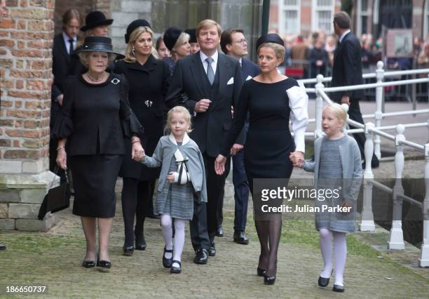 Princess Beatrix of the Netherlands, King Willem of the Netherlands, and Queen Maxima of the Netherlands, Princess Mabel of the Netherlands, with her...