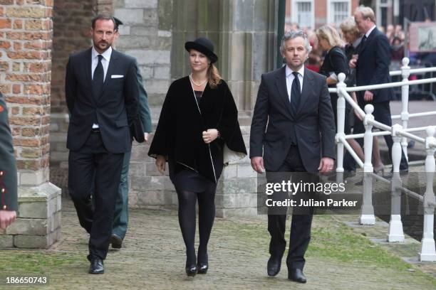 Crown Prince Haakon of Norway, Princess Martha Louise of Norway and husband Ari Behn attend a memorial service for Prince Friso of The Netherlands...