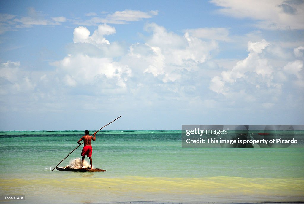 Fisherman fishing in Brazil