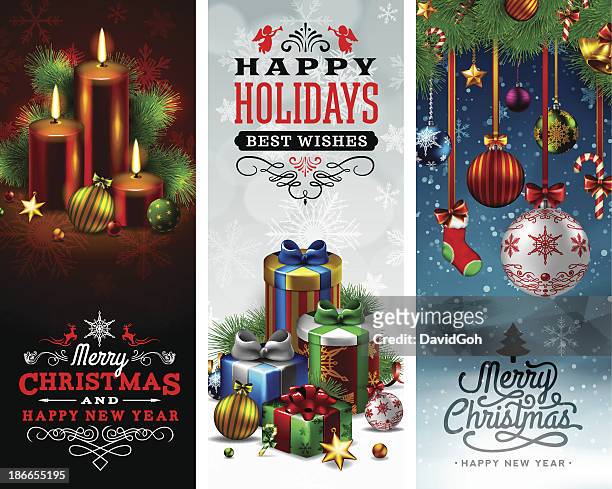 christmas banners - david wicks stock illustrations