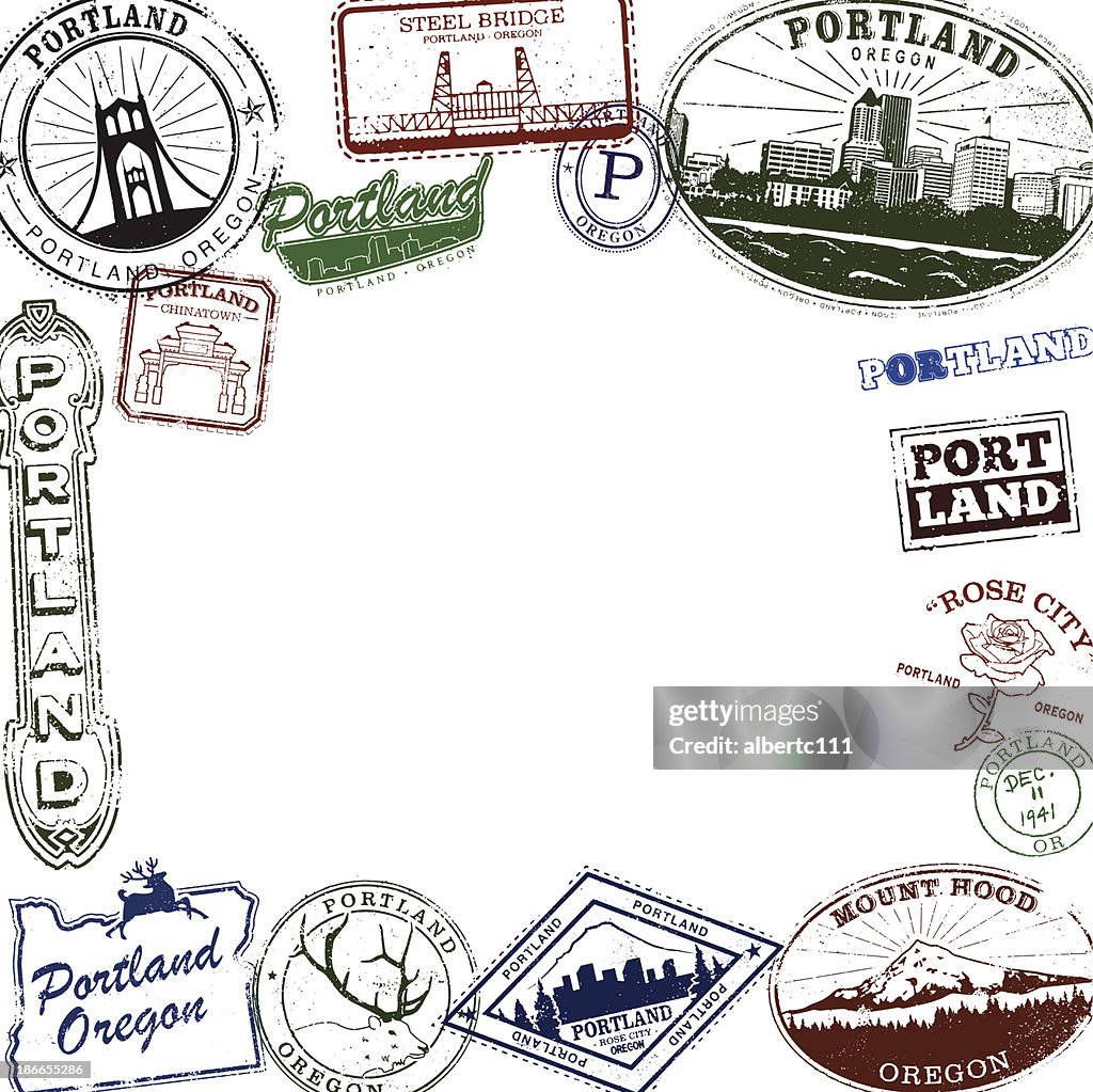 Portland Oregon Stamp Series Layout