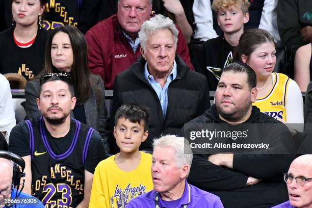 Dustin Hoffman attends a basketball game between the Los Angeles Lakers and the New York Knicks at Crypto.com Arena on December 18, 2023 in Los...