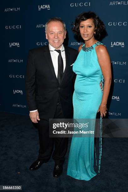 Wolfgang Puck and Gelila Assefa Puck attend the LACMA 2013 Art + Film Gala honoring Martin Scorsese and David Hockney presented by Gucci at LACMA on...