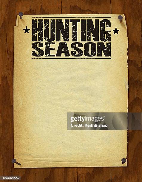 hunting season poster - retro background - bird hunting stock illustrations