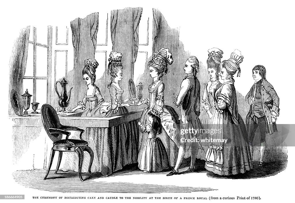 People celebrating the birth of a prince