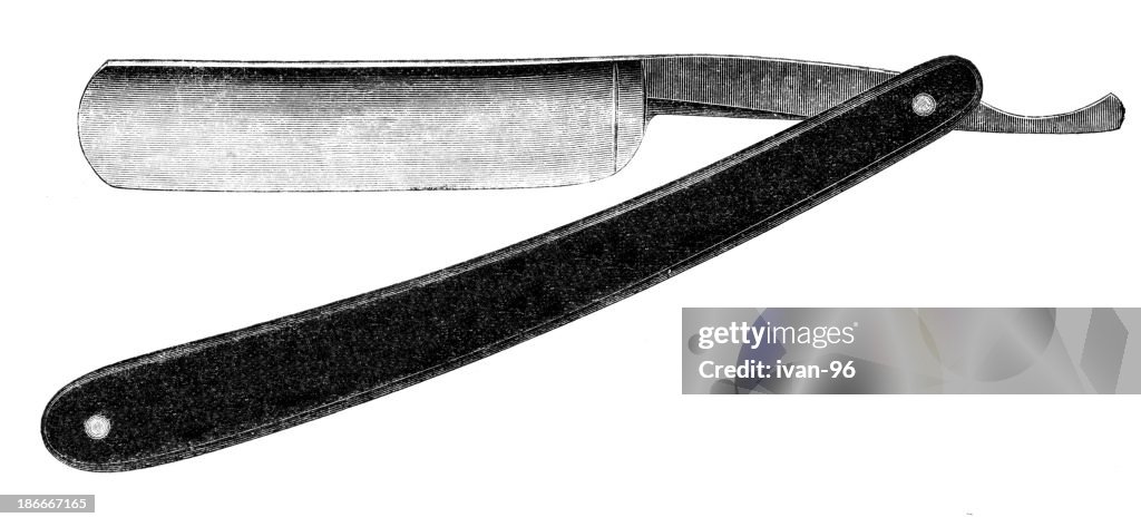Straight Razor Print Straight Razor High-Res Vector Graphic - Getty Images